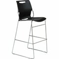 United Chair Co Stool, Cafe-Height, Steel/Poly, 22-1/2inx22-1/2inx44-1/2in, Black UNCPL31HP1